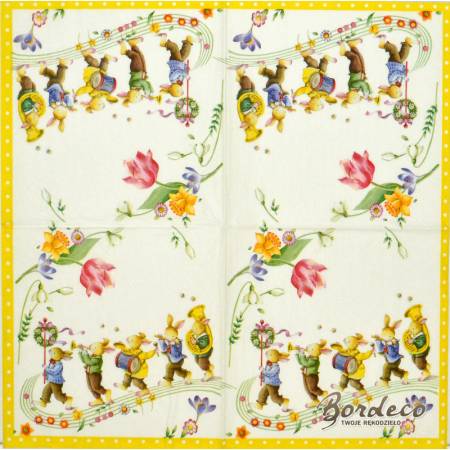 Serwetka do decoupage firmy VILLEROY&BOCH wielkanocna orkiestra 33x33cm